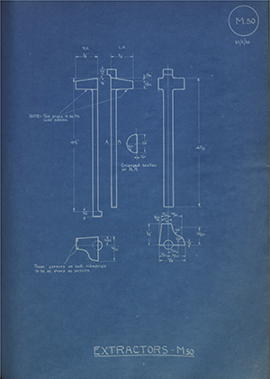 Cogswell & Harrison LTD  Extractors - M50 WH Tildesley Forging Technical Drawing