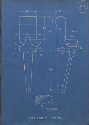 Cogswell & Harrison LTD  Gun Body NoM27 WH Tildesley Forging Technical Drawing