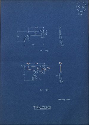 Cogswell & Harrison LTD LH Triggers WH Tildesley Forging Technical Drawing