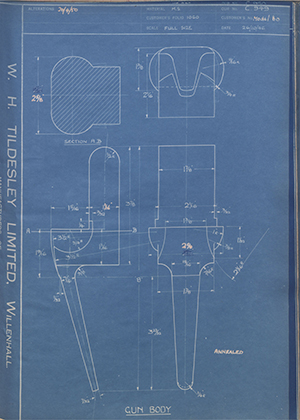 Cogswell & Harrison LTD Model 60 Gun Body WH Tildesley Forging Technical Drawing