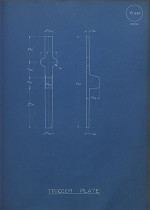 Cogswell & Harrison LTD  Trigger Plate WH Tildesley Forging Technical Drawing