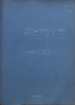 Cogswell & Harrison LTD  Trigger or Top Lever WH Tildesley Forging Technical Drawing