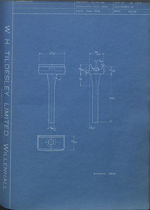 Cogswell & Harrison LTD   WH Tildesley Forging Technical Drawing