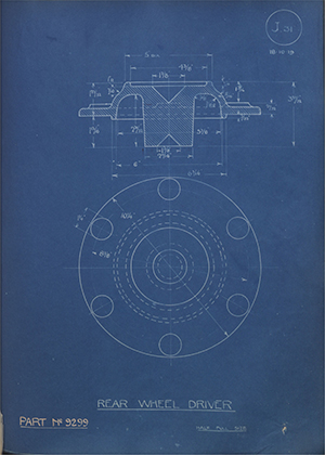 Commer Cars LTD 9299 Rear Wheel Driver WH Tildesley Forging Technical Drawing