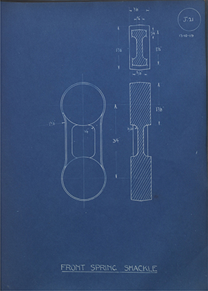 Commer Cars LTD  Front Spring Shackle WH Tildesley Forging Technical Drawing