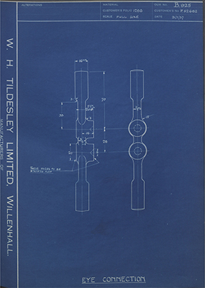 Commer Cars LTD P52682 Eye Connection WH Tildesley Forging Technical Drawing