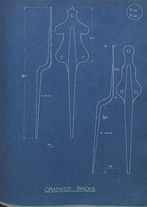 Cranked Backs WH Tildesley Forging Technical Drawing