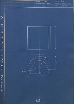 Crossley Motors LTD FV217993 Web WH Tildesley Forging Technical Drawing