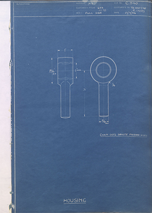 Crossley Motors LTD TR100230 / A88028 Housing WH Tildesley Forging Technical Drawing