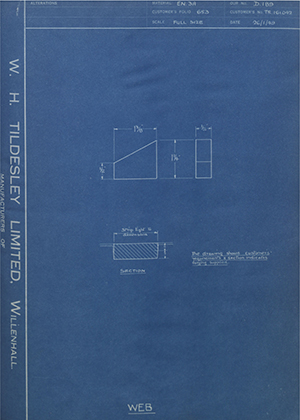 Crossley Motors LTD TR161042 Web WH Tildesley Forging Technical Drawing