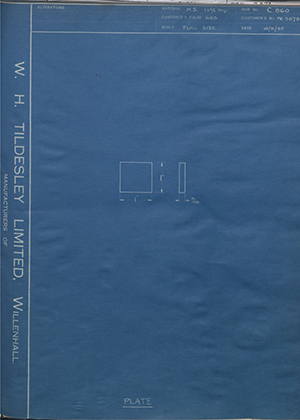 Crossley Motors LTD TR2678 Plate WH Tildesley Forging Technical Drawing