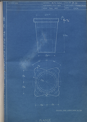 Crossley Motors LTD TR81814 / TR82104 Flange WH Tildesley Forging Technical Drawing