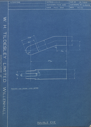 Crossley Motors LTD TR82078 Double Eye WH Tildesley Forging Technical Drawing