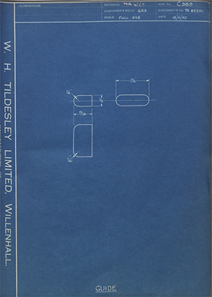 Crossley Motors LTD TR85291 Guide WH Tildesley Forging Technical Drawing