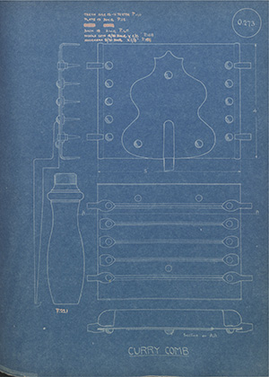 Curry Comb WH Tildesley Forging Technical Drawing