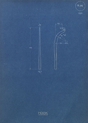 David Barlow & Sons Ltd Hook WH Tildesley Forging Technical Drawing