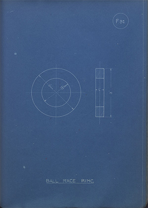 E Daffern & Co Ball Race Ring WH Tildesley Forging Technical Drawing