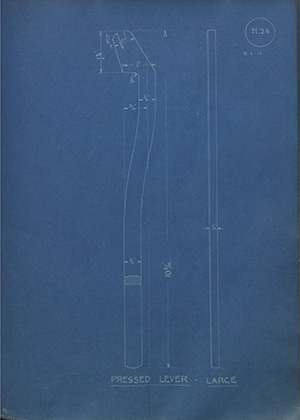 E & J Reynolds Pressed Lever - Large WH Tildesley Forging Technical Drawing