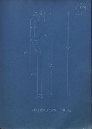 E & J Reynolds Pressed Lever - Small WH Tildesley Forging Technical Drawing