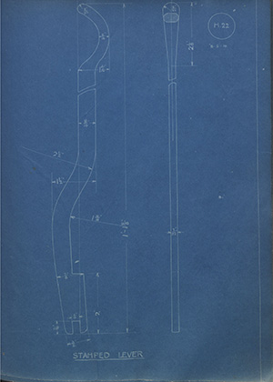 E & J Reynolds Stamped Lever WH Tildesley Forging Technical Drawing