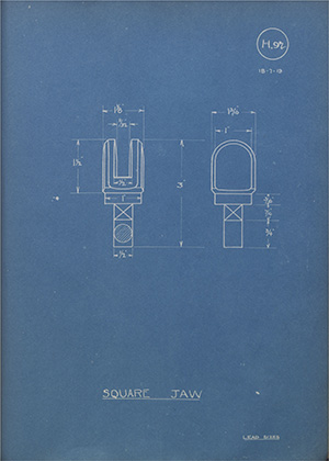 E.C Wolton Square Jaw WH Tildesley Forging Technical Drawing