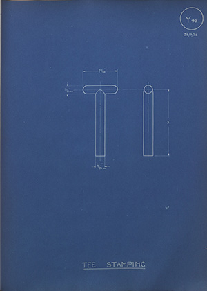 E.W Hudson & Co Tee Stamping WH Tildesley Forging Technical Drawing