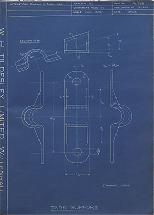 East Ferry Road Engineering Works Co LTD M1-209 Tank Support WH Tildesley Forging Technical Drawing