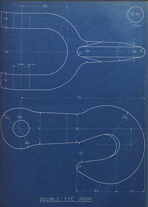 Edge & Sons Double Eye Hook WH Tildesley Forging Technical Drawing