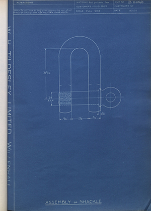 Edge & Sons LTD  Assembly of Shackle WH Tildesley Forging Technical Drawing