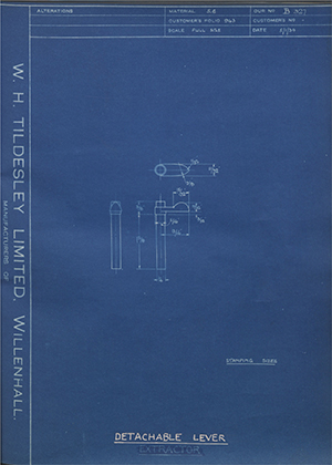 Edward Chilton & Son  Detachable Lever WH Tildesley Forging Technical Drawing