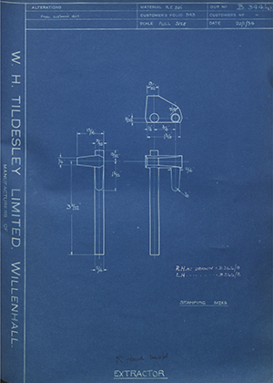 Edward Chilton & Son  Extractor WH Tildesley Forging Technical Drawing