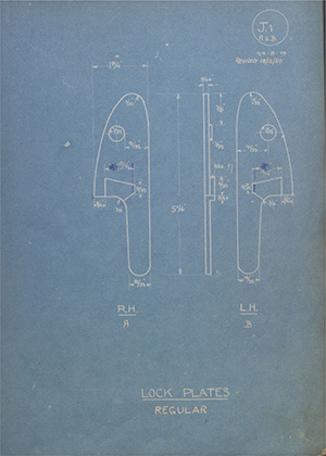 Edward Chilton & Son Lock Plates - Regular WH Tildesley Forging Technical Drawing