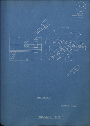 Enfield Cycle Co LTD 10487 Rocker - RH WH Tildesley Forging Technical Drawing