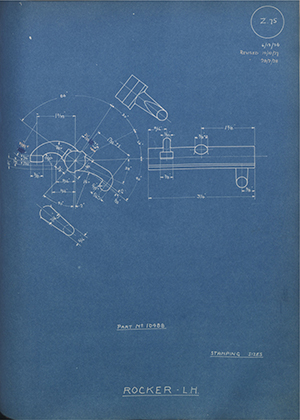 Enfield Cycle Co LTD 10488 Rocker - LH WH Tildesley Forging Technical Drawing