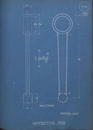 Enfield Cycle Co LTD 12054 Connecting Rod WH Tildesley Forging Technical Drawing