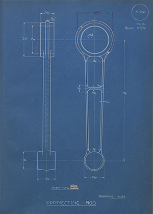 Enfield Cycle Co LTD 16604 Connecting Rod WH Tildesley Forging Technical Drawing