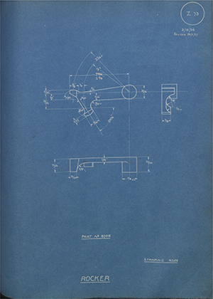 Enfield Cycle Co LTD 8706 Rocker WH Tildesley Forging Technical Drawing