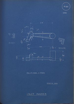 Enfield Cycle Co LTD  Inlet Rocker WH Tildesley Forging Technical Drawing