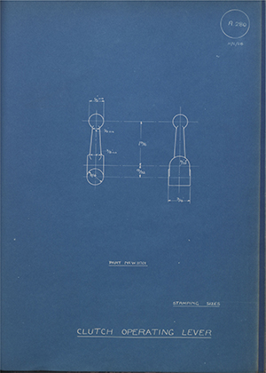 Enfield Cycle Co LTD W11701 Clutch Operating Lever WH Tildesley Forging Technical Drawing