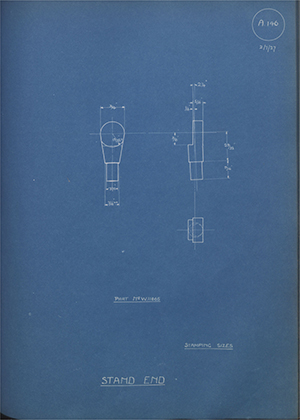 Enfield Cycle Co LTD W11865 Stand End WH Tildesley Forging Technical Drawing