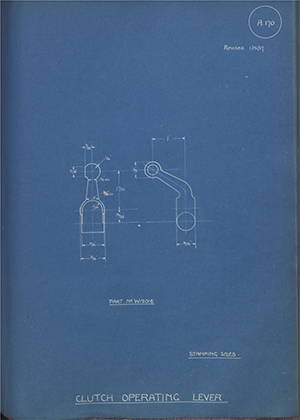 Enfield Cycle Co LTD W12016 Clutch Operating Lever WH Tildesley Forging Technical Drawing