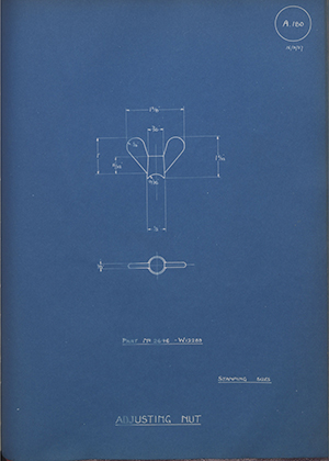 Enfield Cycle Co LTD W12289 Adjusting Nut WH Tildesley Forging Technical Drawing