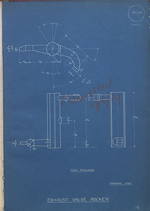 Enfield Cycle Co LTD W13093 Exhaust Valve Rocker WH Tildesley Forging Technical Drawing