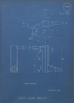 Enfield Cycle Co LTD W13094 Inlet Valve Rocker WH Tildesley Forging Technical Drawing