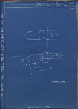 Enfield Cycle Co LTD W19365 Chainstay End WH Tildesley Forging Technical Drawing