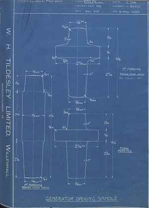 Enfield Cycle Co LTD W31226 Generator Driving Spindle WH Tildesley Forging Technical Drawing