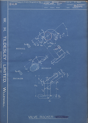 Enfield Cycle Co LTD W32354 / W39159 Valve Rocker WH Tildesley Forging Technical Drawing