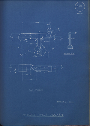 Enfield Cycle Co LTD W8880 Exhaust Valve Rocker WH Tildesley Forging Technical Drawing