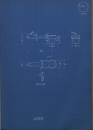 F Hadfield Lever WH Tildesley Forging Technical Drawing