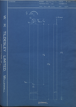 F Parramore & Sons (1924) LTD  Channel WH Tildesley Forging Technical Drawing